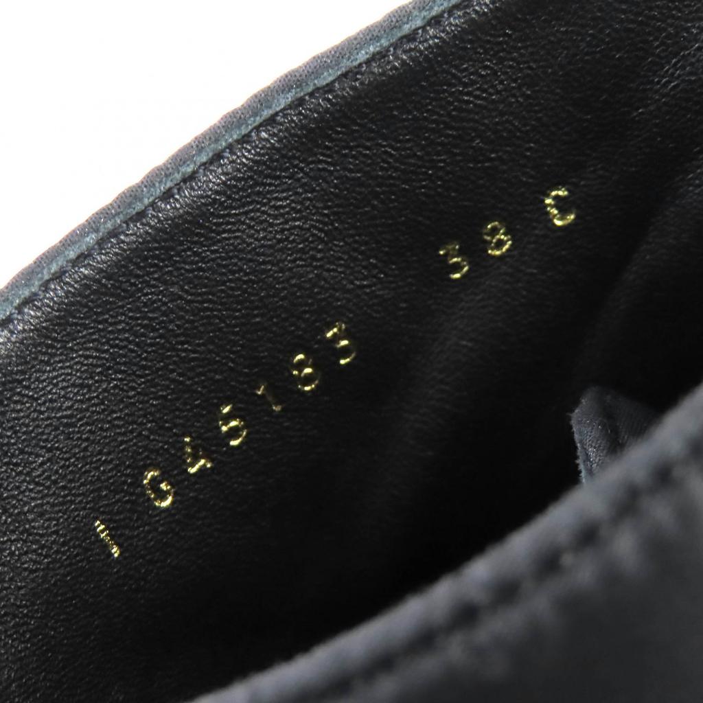 Excellent CHANEL short boots COCO Mark pearl front zip patent 38 G45183 23B Used