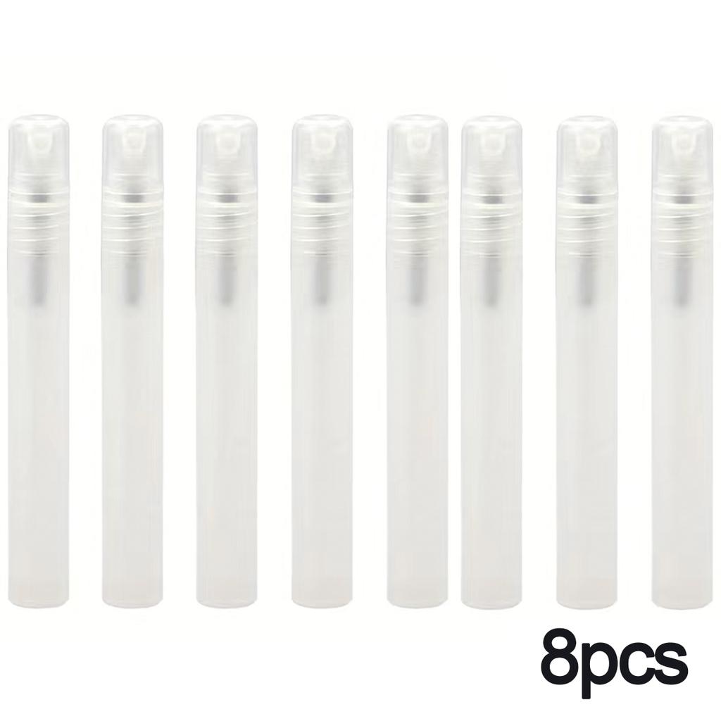 12pcs 10ml Perfume Atomizers Refillable Matte Clear Small Travel Size Spray Bottles Dispenser Tube For Fine Mister Mini E