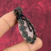 Rose Quartz Pendant Copper Wire Wrapped Pendant Handmade Pendant Wire Wrap Jewelry Gemstone Flower Pendant Copper Jewelry Anniversary Gifts
