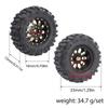1/30 RC Crawler Black 0.7" Coating Brass Wheel Rim Hub with Tires Offset  for AXIAL SCX30 Jeep Wrangler JLU Ford Bronco