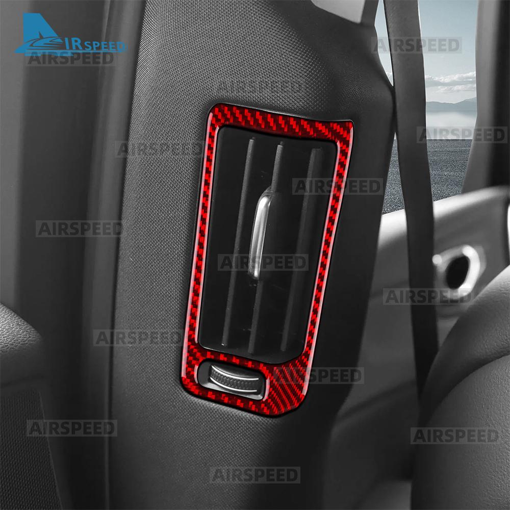 Carbon Fiber B-Pillar Air Outlet Vent Frame Sticker for Volvo XC60 2018-2021 XC90 2015-2021