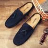 Fashion 2025 Half Slipper Men Loafers Luxury Suede Shoes Men Slippers Italian Fashion Lazy Boat Shoes Men Slip on Moccasins Muller Shoes