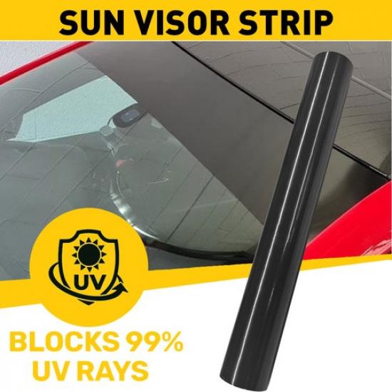 Sun Visor Strip Vinyl Premium Cast Windshield Banner Decal PVC Film 10*60In