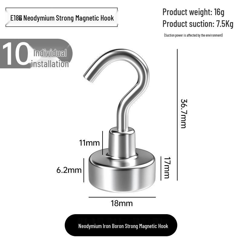 Silné magnetické lepicí háčky, bez vrtání, pro vysoké zatížení, velká velikost pro použití v kuchyni/na lednici.