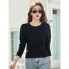 Women's Long-sleeved T-shirt Spring and Autumn New Round Neck Outer Wear Bottoming Shirt Slimming All-match Top