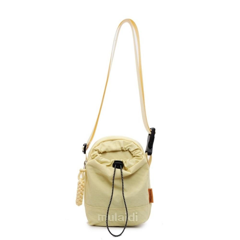 Casual Nylon Water Bottle Bag Adjustable Solid Color Cellphone Purse Lightweight Shoulder Crossbody Bag Travel Hiking