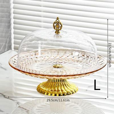 European Style Plastic Fruit Bowl & Cake Stand with Lid