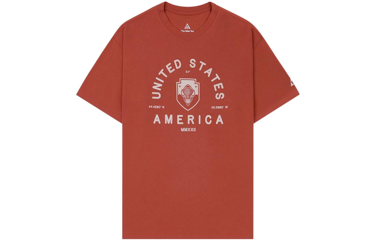Nike T Shirts Unisex Red Crew Neck Moderate DO7036-852 S