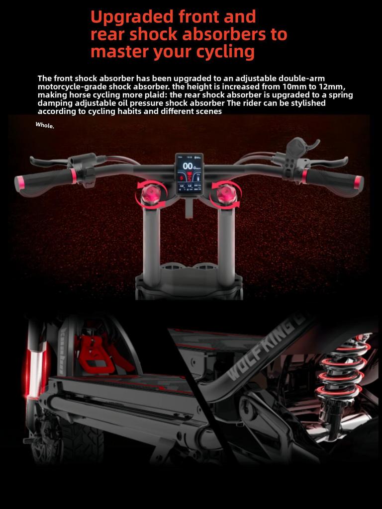 Kaabo GTR Max Off-Road Folding Electric Scooter - 72V 40Ah, High Durability, Shock Absorption.