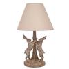 Hestia Wood Effect Hare Table Lamp With Natural Shade 17.5