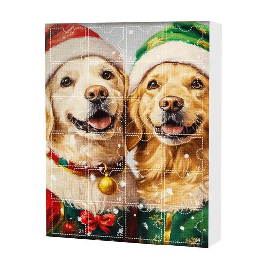 Christmas Dog Advent Calendar 24 Days Acrylic Hanging Ornaments Festive Themed Charms Countdown Decorations
