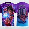 Dragon Ball Son Goku #10  Stripe Soccer Jersey, Anime Football Graphic Sport Tee for  Kids, Quick Dry Breathable Top