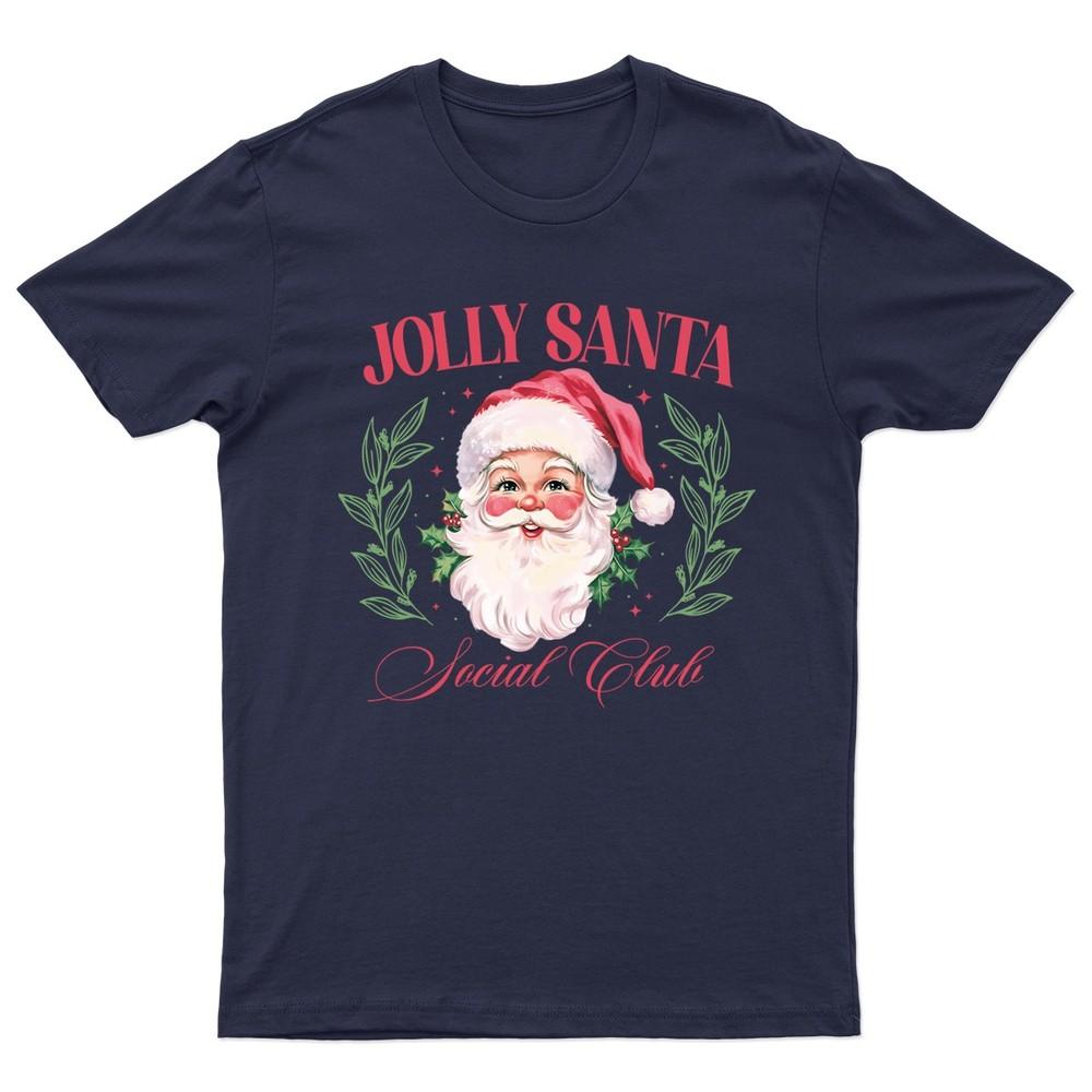 Jolly Santa Social Club TShirt Unisex Gift Retro Seasonal Funny Xmas Claus Unisex T-Shirt S