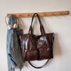Geantă de umăr de mare capacitate, geantă de călătorie din piele moale, geantă tote pentru femei