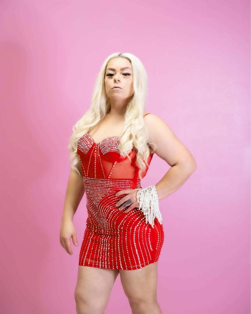 European-American Sexy Sheer Patchwork Bodycon Camisole Dress with Hot Drill Design