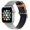 Watch Strap for Apple Watch Series 10 9 8 7 SE 6 5 4 3 2 1 42mm 41mm 40mm 38mm Canvas+Genuine Cow Leather Band