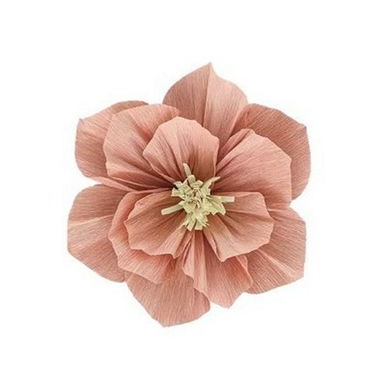 Crepe Paper Flowers: 3D Wine Red, Lotus Pink, Peach for Wedding & Proposal Décor