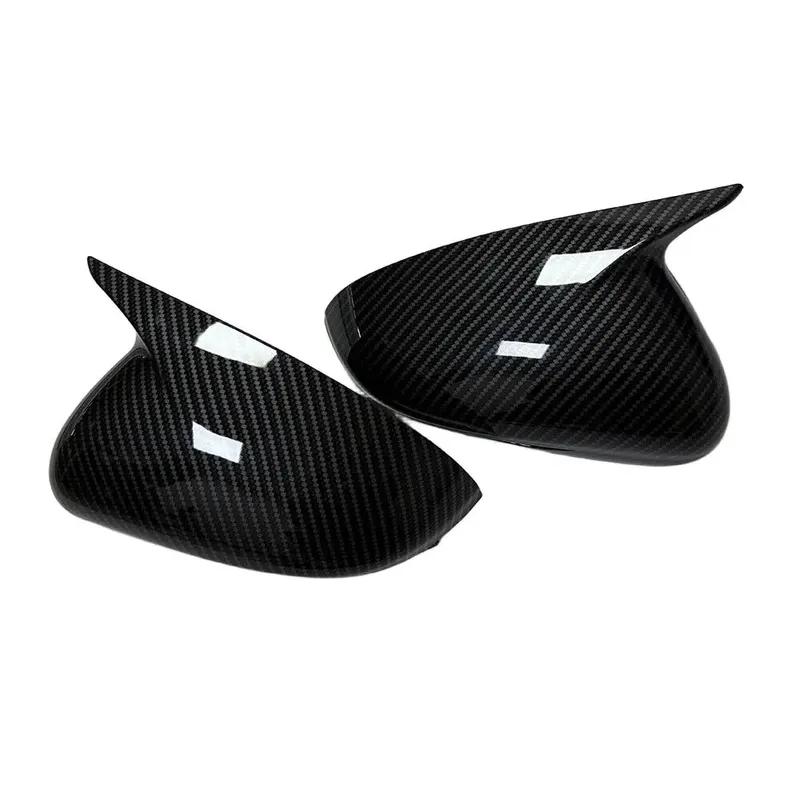 For Genesis G70 2017- Car Sticker Rearview Side Mirror Cover Wing Cap Exterior Door Rear View Case Trim Carbon Fiber Look