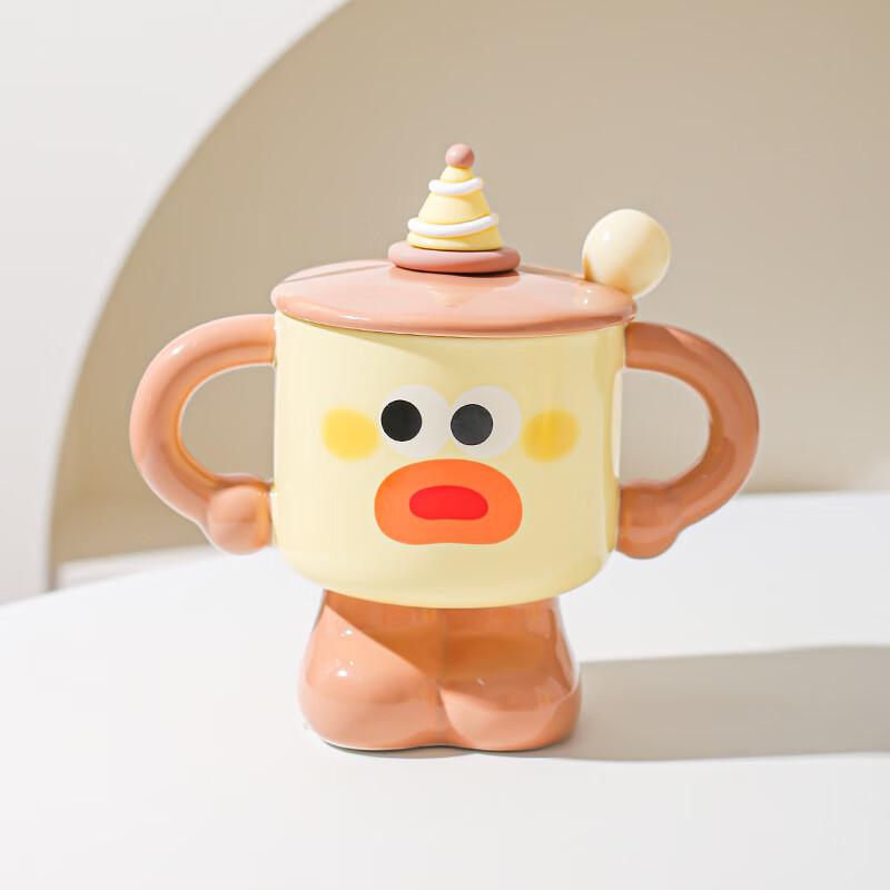 Clown Ceramic Mug with Lid and Spoon