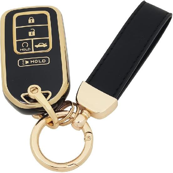 360 Degree Soft TPU Protector Key Fob Cover Case Compatible with 2017 2018    Honda Civic Accord Pilot CR-V Passport Ight EX EX-L Touring 5 Button