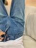 Retro Plus Size Velvet-Lined High Street Jeans for Women - Trendy Straight Leg Style