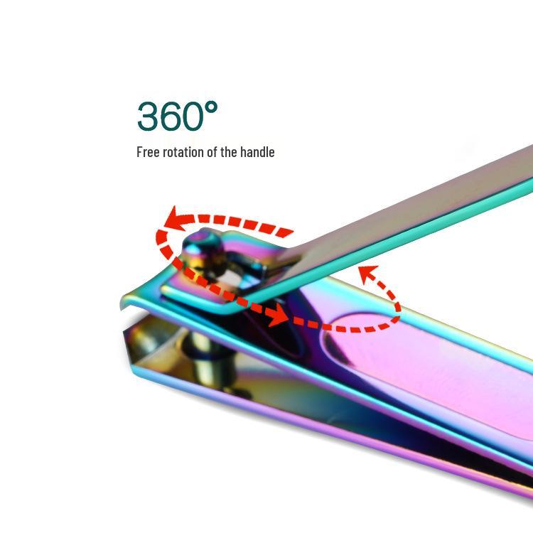 Titanium-Coated Carbon Steel Nail Clippers - Flat & Slant Mouth Trimming Tool