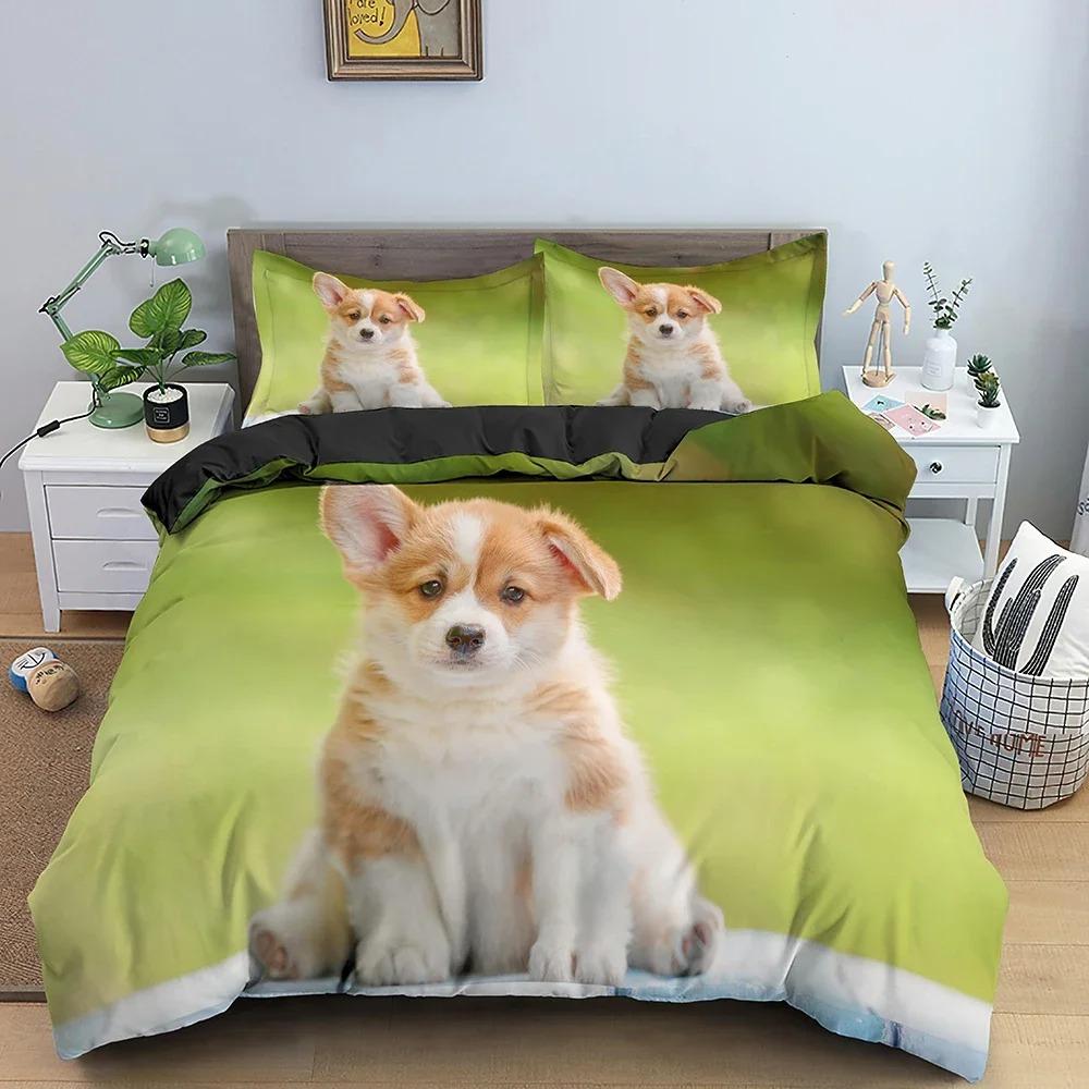 Cute Cats Duvet Cover Puppy Pattern Bedding Set Comforter Covers For Bedroom Twin King Size Soft Quilt Cover Home Textile