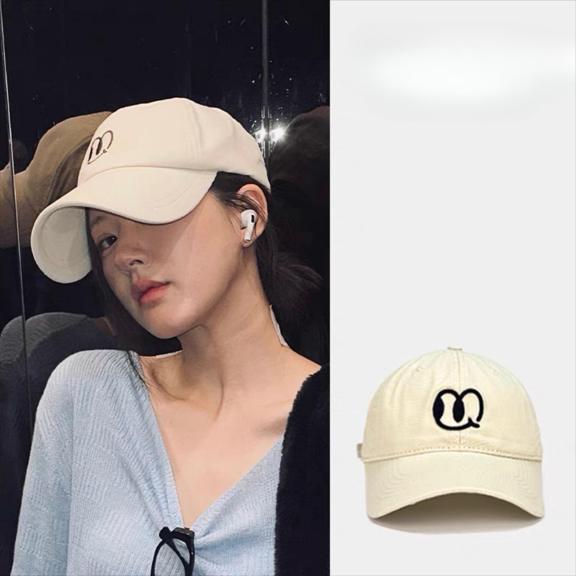 

Korean Version of The Baseball Cap for Women s New Embroidered Retro Baseball Cap Trendy Brand Face showing Hat Adjustable
