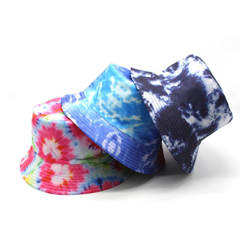 MultiColor Printing TieDye Bucket Hat Outdoor Sunscreen Bucket Hat Graffiti Double Sided Basin Hat