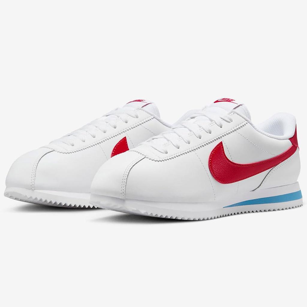 Nike Cortez Couro W Cortez Tamanho Couro, Branco/Azul Varsity/Vermelho Varsity, DN1791-108, 24,0 cm