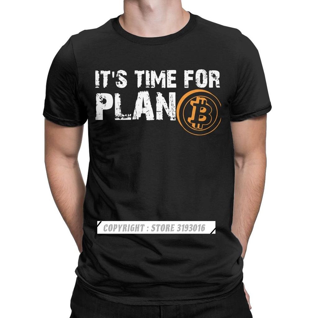Mens Its Time For Plan B Bitcoin BTC Crypto Currency T Shirts Cryptocurrency Blockchain Christmas TShirts Drop Ship