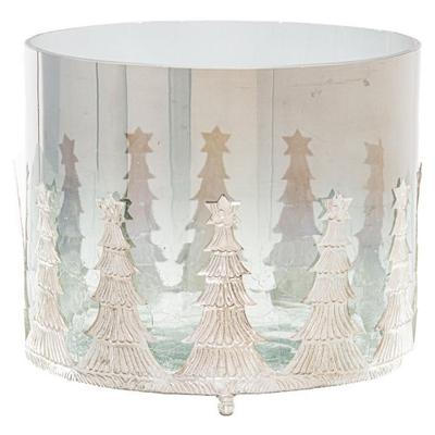 Portacandele natalizio con effetto craquelé della collezione Noel