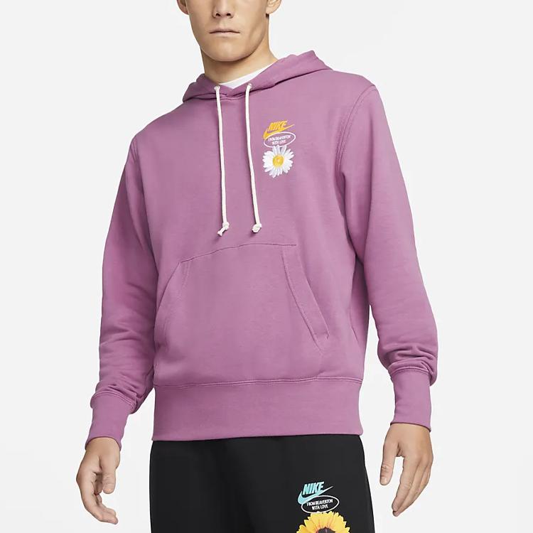Nike Daisy Embroidery Sport Hoodie Pullover Men Tops Purple DM4994-507