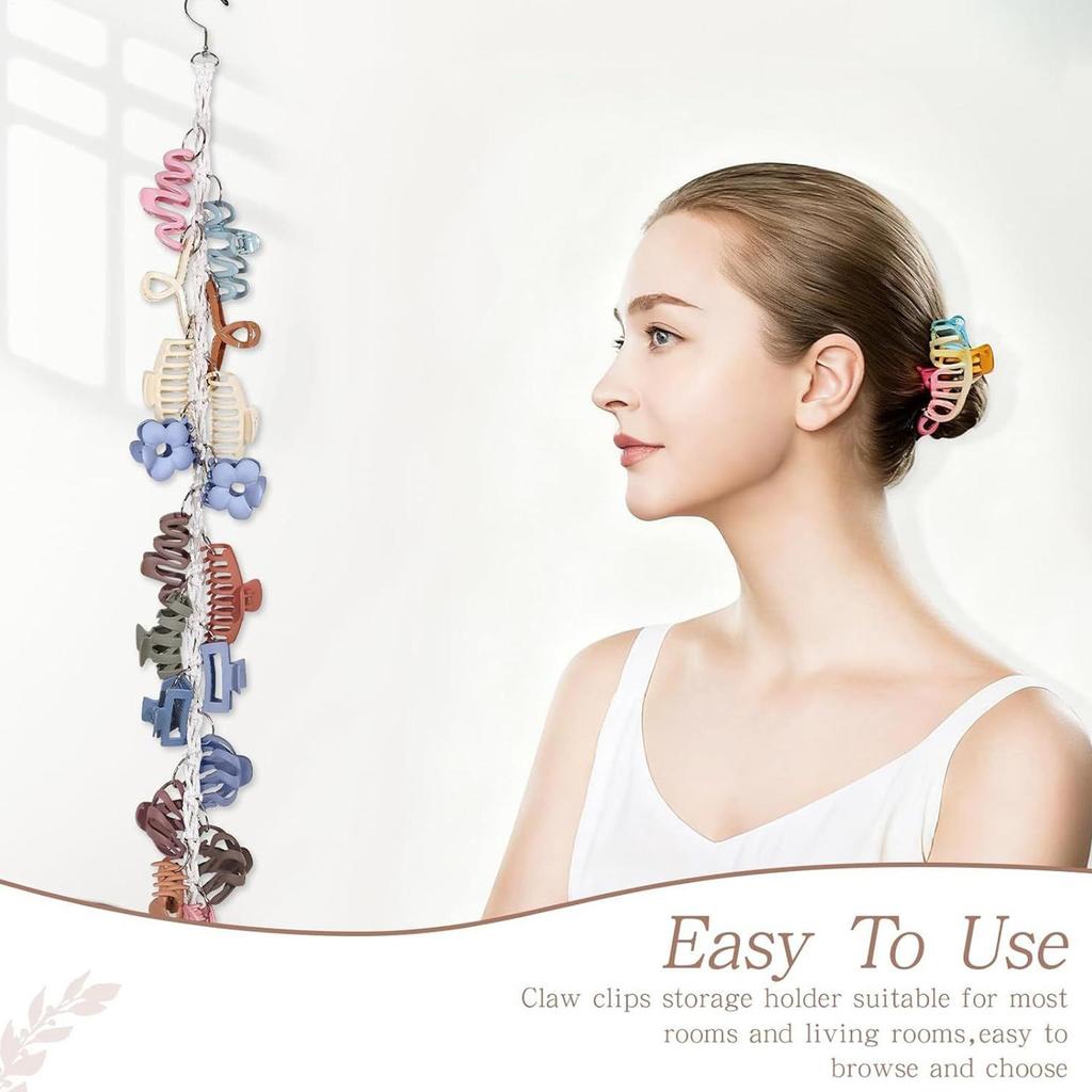 Claw Clip Organizer Rotating Display Claw Clips Hanger For Girl Home Decor Wall Door Closet Bathroom Nursery Bedroom