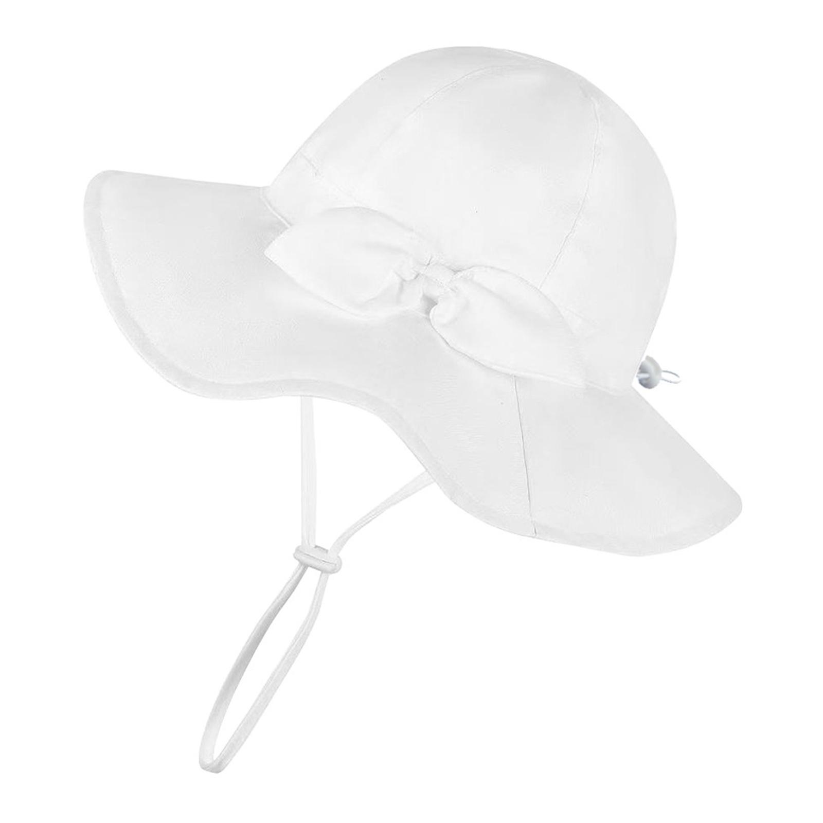 

Infant Sun Protection Hat Bonnet Soft Cotton Beach Caps Bucket Hat Headwrap with Wide Brimmed and Bows for Girls B