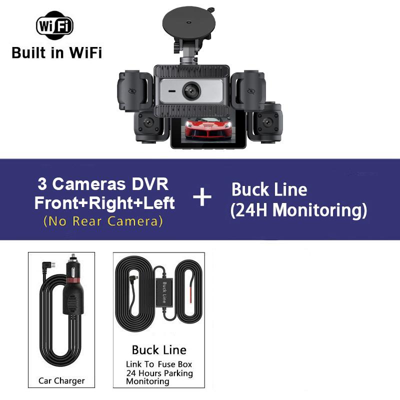 4 Channel Wifi Car DVR UHD 1080P 4-Lens Inside Vehicle Dash Cam 360° All Sides Car Camera Black Box Video Driving Registrator