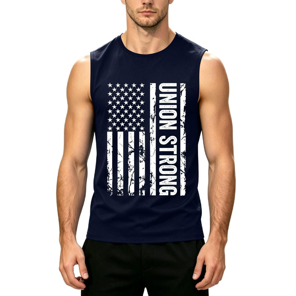 Men's Sleeveless Casual Tank Top Muscle Shirt Printed Graphic Crew Neck Summer Workout Gym Apparel for Outdoor Activities