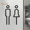 3D Acrylic Bathroom Toilet Sign Toilet Men Women Restroom Door Sign Business Restaurant Office Hotel Washroom Wall Identification Sign