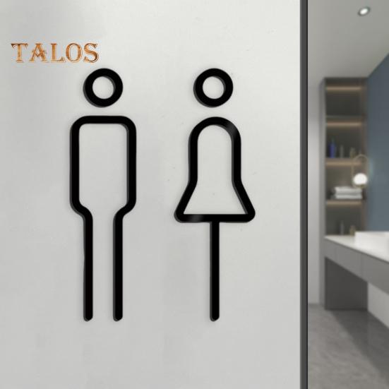 3D Acrylic Bathroom Toilet Sign Toilet Men Women Restroom Door Sign Business Restaurant Office Hotel Washroom Wall Identification Sign