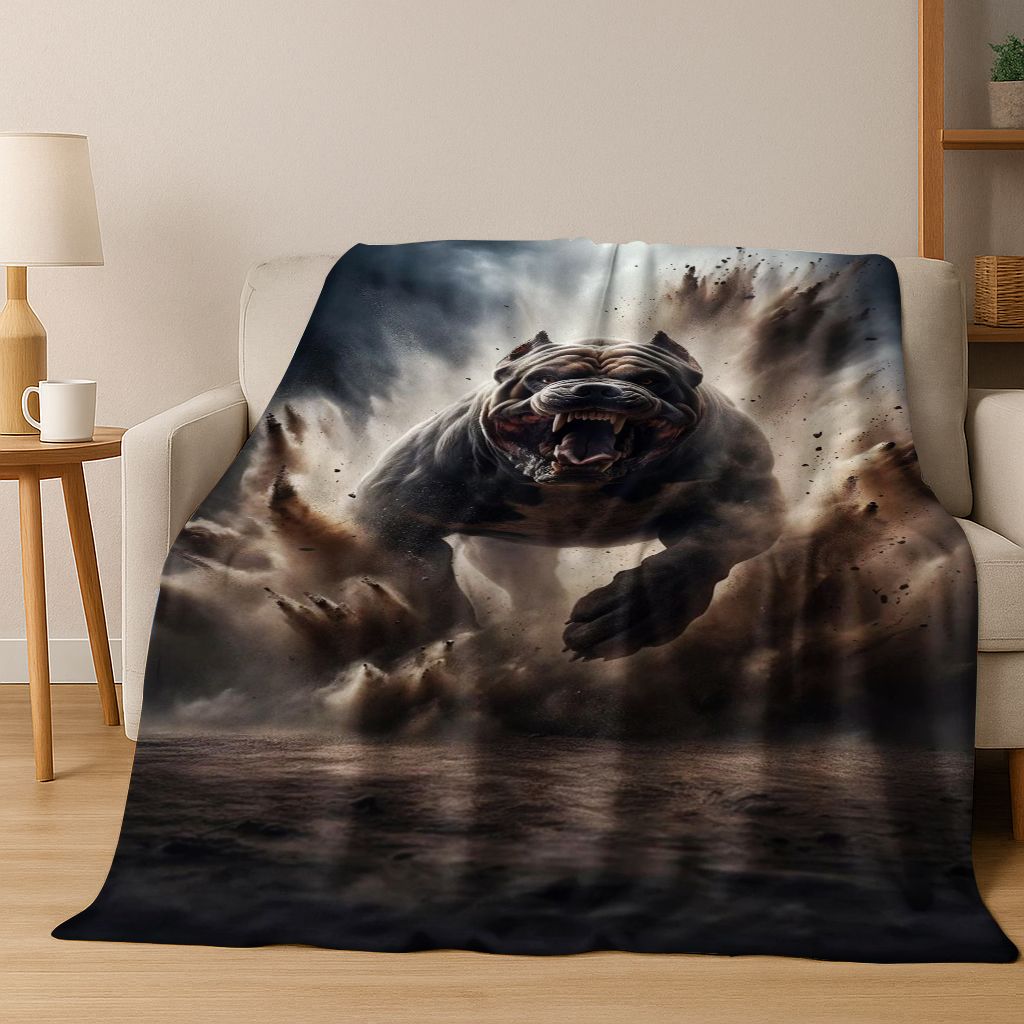 2026 New French Bulldogs Pit Bull Dogs Flannel Blanket,Cozy Soft Throw Blanket for Home Bedroom Bed Sofa Picnic Cover Kids Gift