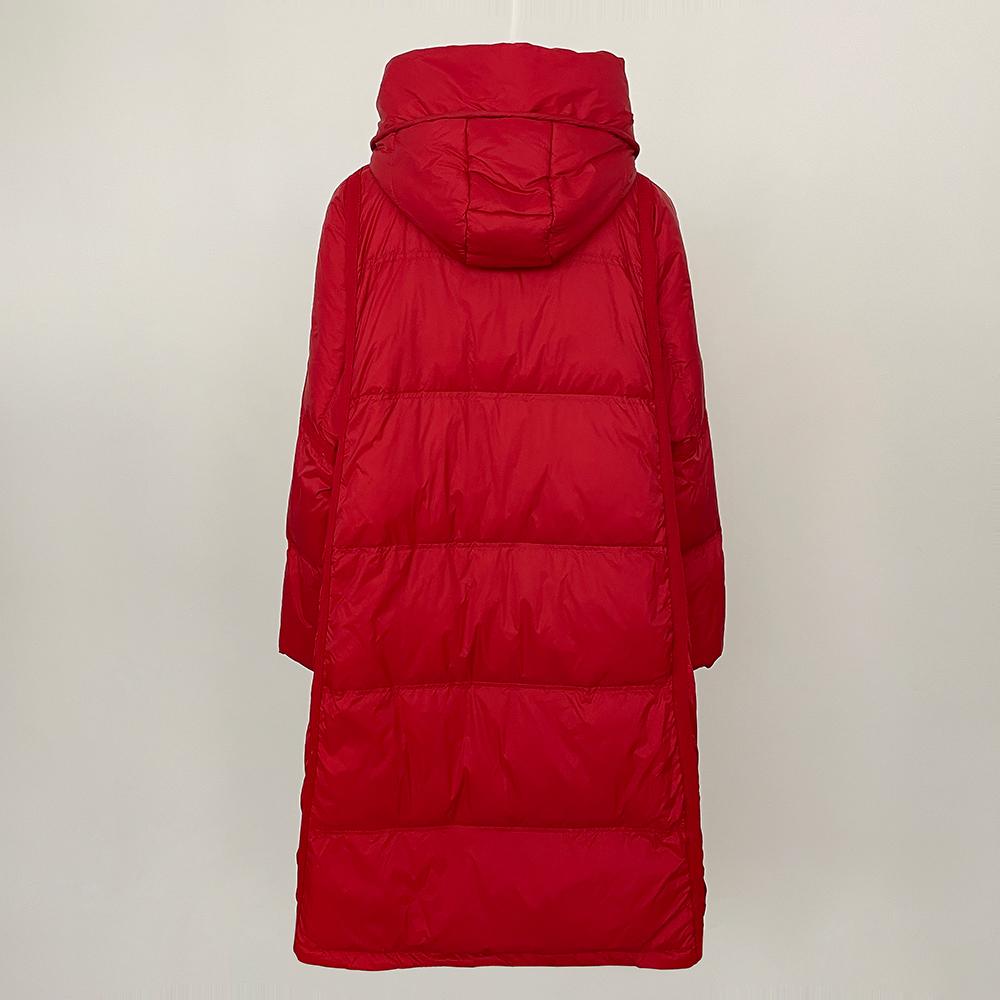 OFTBUY 2024 Winter Weiße Entendaunenmäntel Klassische Dicke X-Lange Warme Jacke Elegante Große Lose Daunenjacke Mit Kapuze