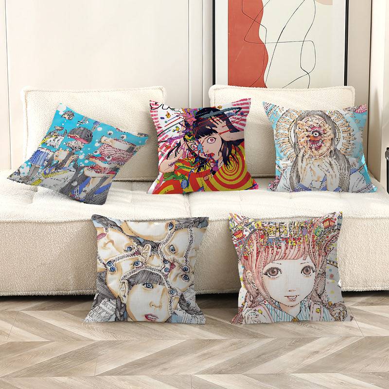 Shintaro Kago Art Horror Pillow Gifts Home Office Furnishings Bedroom Sofa Car Cushion Cover case 45x45cm