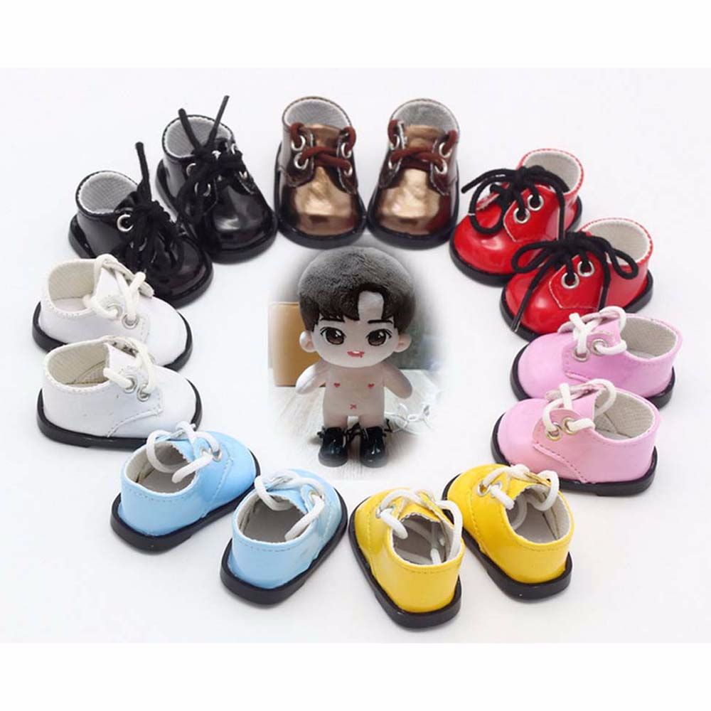 1 Pair Play House Dress Up 5.5*2.8cm Ob11 Doll Sandals Handmade DIY 12 Doll PU Shoes Fashion OB11 Leather Shoes Doll