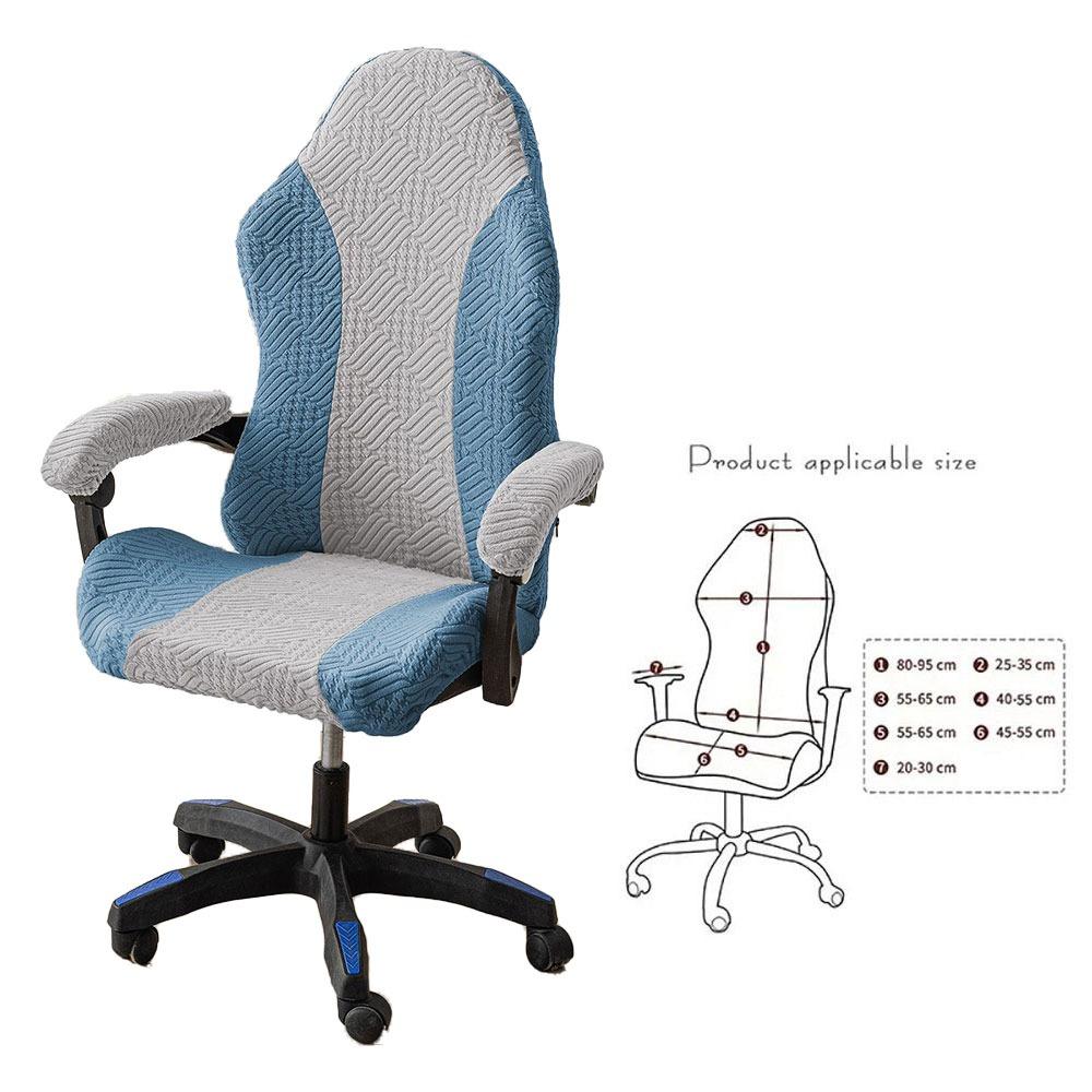 1Set Elastic Stretch Gaming Chair Cover Fleece Jacquard Office Computer Chair Chair Cover Set Dustproof With Armrest Cover