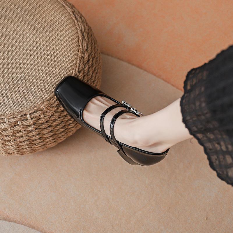 Mary Jane shoes women's new thick heel inner height increase small soft sole thick heel single shoes commuter high heels