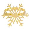 1/2/6Pcs Golden Metal Napkin Ring Faux Pearl Decor Snowflake Design Winter-themed Napkin Holders Weddings Parties Table Decor