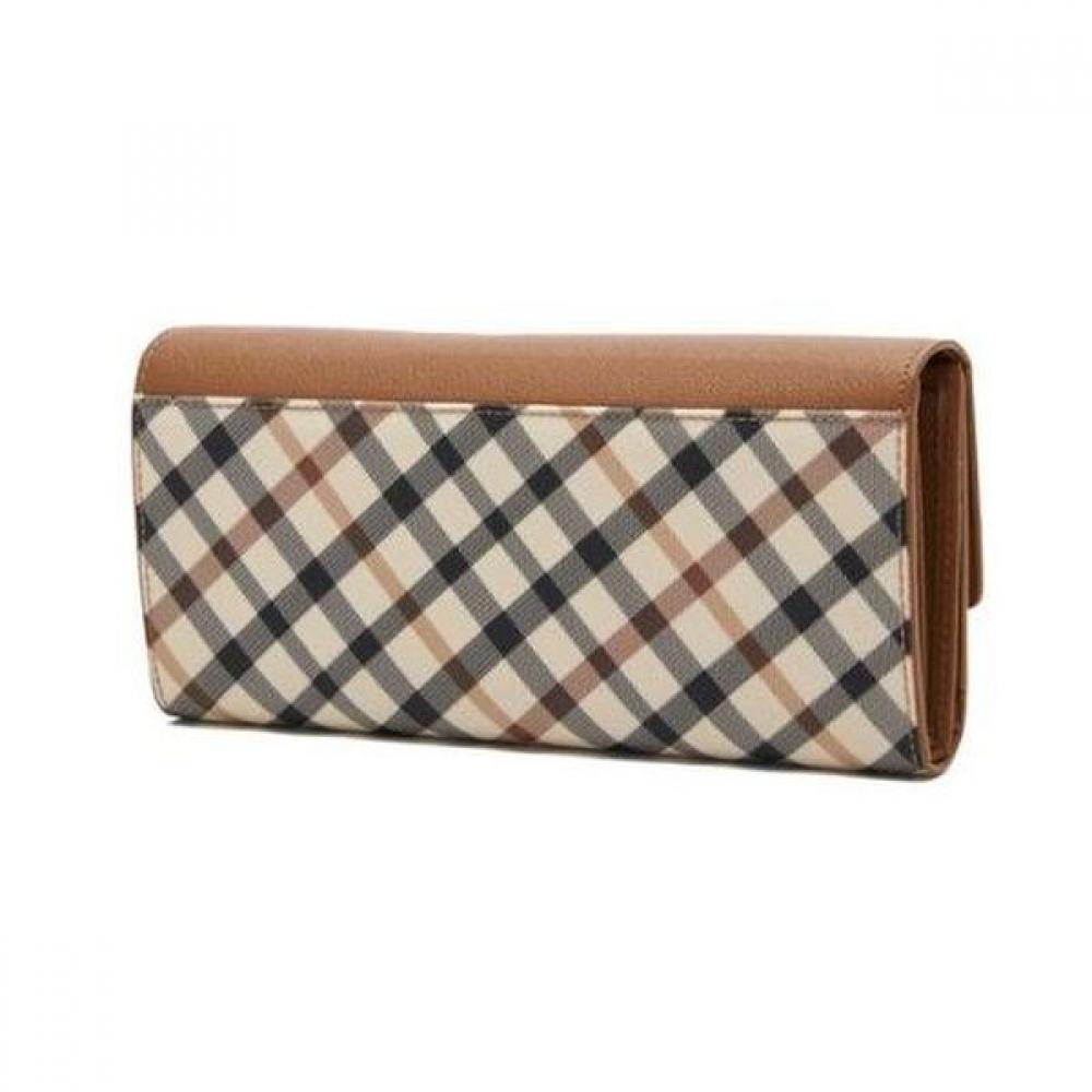 Daks Long Wallet Dd Logo Brown Check Dcwa3f421w2