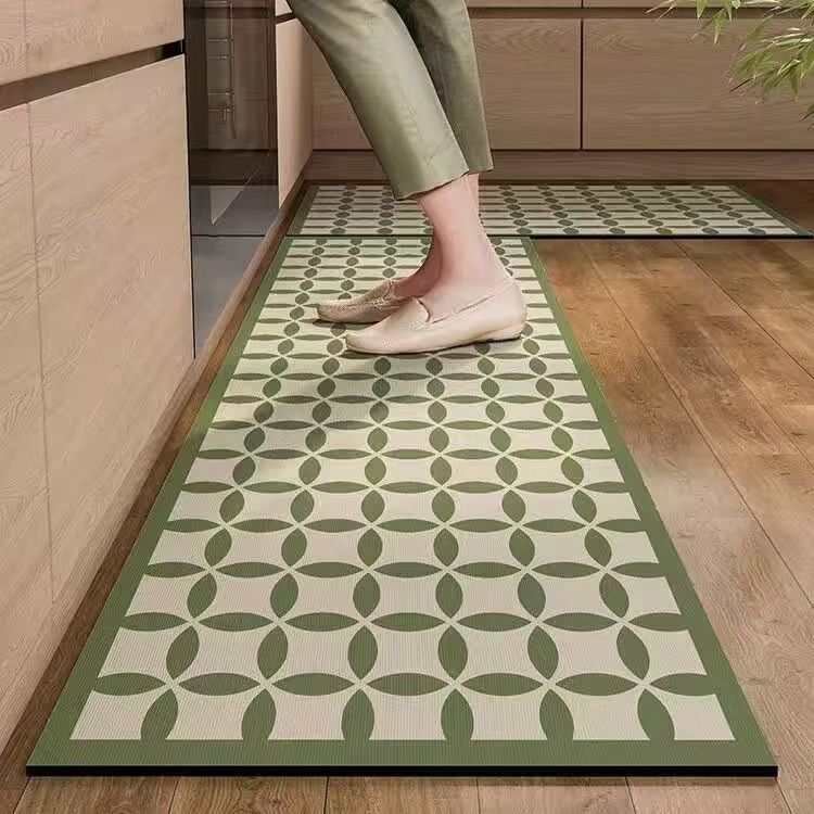 2/1PC Retro American Kitchen Soft Diatomized Mud Floor Mat Long Strip Combination Wash Waterproof And Oil Proof Foot Mat
