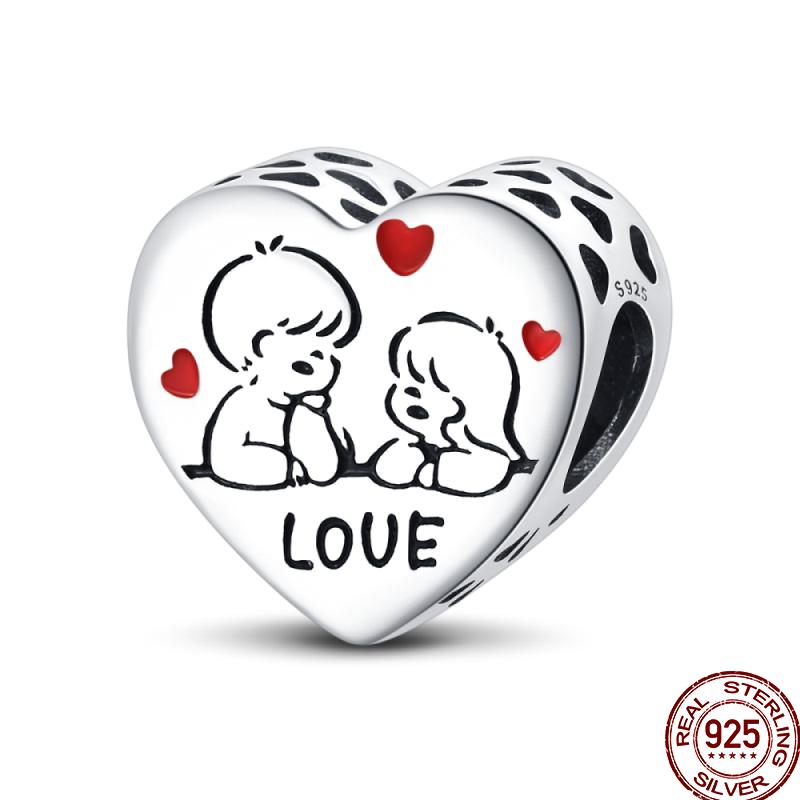 100% Copper Love Blessing Emotional Heart Shaped Beaded Beads Suitable For 3Mm Original Bracelet Diy Jewelry