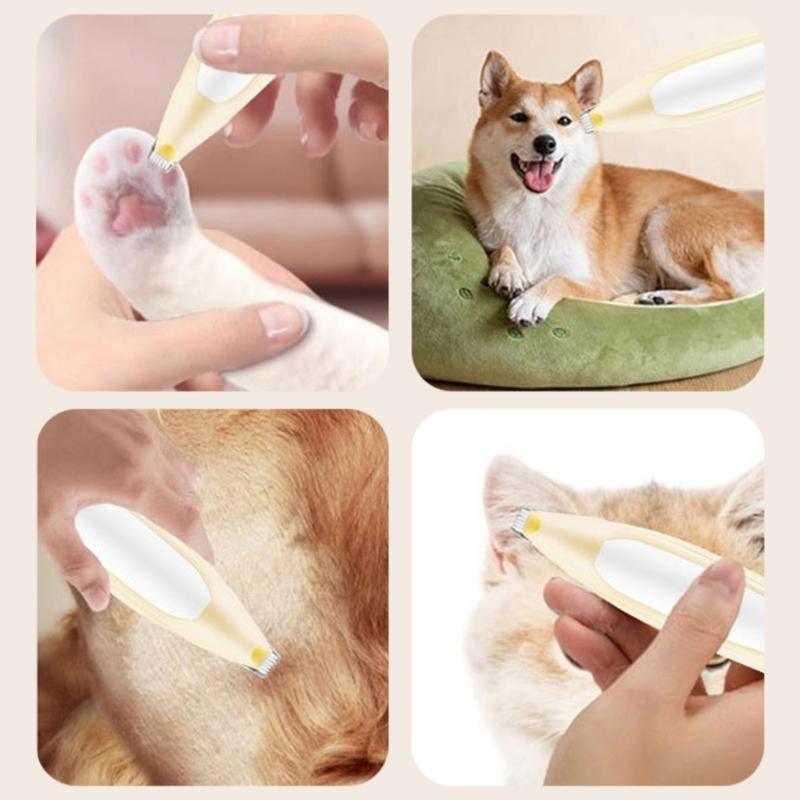 Cat Grooming Shaver with Light Low Noise USB Rechargeable Shaver Pet Hair Trimmers Set Suitable for Dogs Cats Long Hair